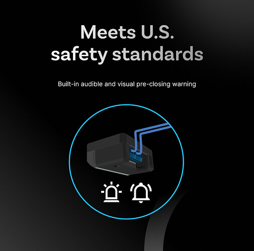 Built-in audible and visual pre-closing warning