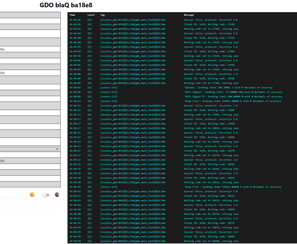 LM130EVF Sync taking long time on rolling code - Konnected Garage Door ...